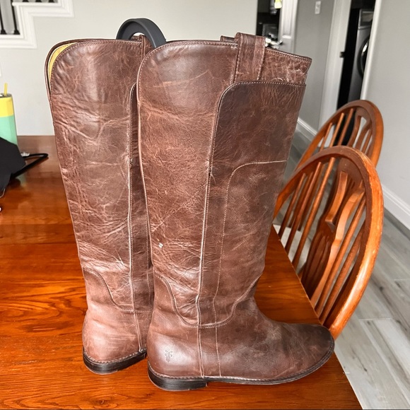 Frye Paige Leather Tall Riding Boots - Picture 5 of 7